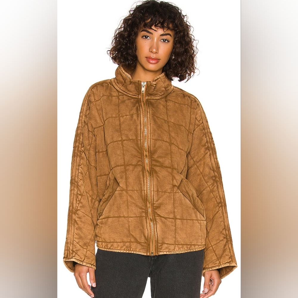 Free People X We The Free Dolman Quilted Knit Jacket in Toasted Coconut